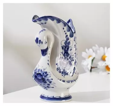 Салфетница "Лебедь", 17х10,5х8 см, гжель