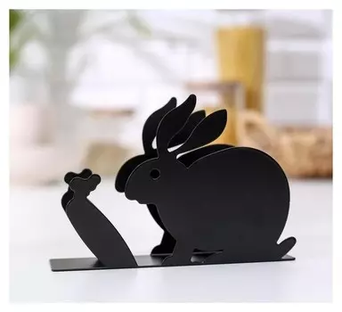 Салфетница «Зайка», 15×4×10,4 см см, цвет чёрный