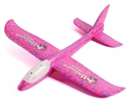 Самолёт Unicorn Team 31х35см, розовый, диодный