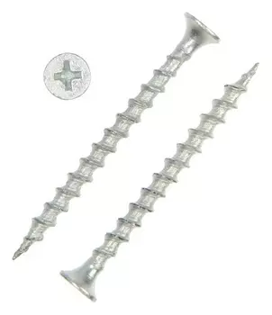 Саморез 3,8х51 тундра Premium, потай, крупная резьба,шлиц PH, белый цинк, 1 кг