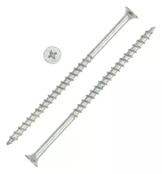 Саморез 4,8х95 тундра Premium, потай, крупная резьба,шлиц Ph2, белый цинк, 1 кг