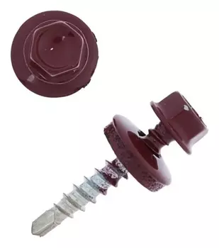Саморез кровельные 4,8х29 Ral3005, красный, 250 шт.