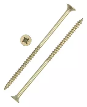 Саморез универсальный 6х120 тундра Premium, потай, крупная резьба,шлиц Pz3, жёлтый цинк, 1 кг 922740