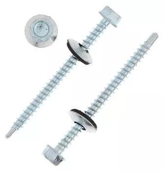 Саморезы кровельные Tundra с буром 4.8x65, цинк, 3 шт.