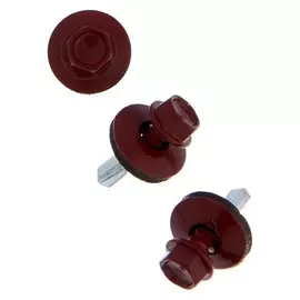 Саморезы кровельные Tundra с буром 5.5x19, темно-красный 1 кг