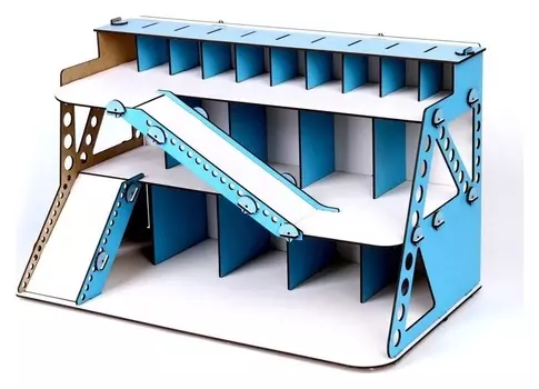 Сборная игрушка из дерева «Автопарковка цветная»