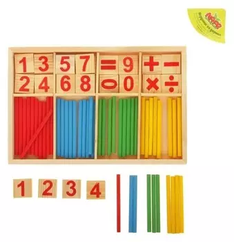 Счётные палочки, цифры и знаки, 72 элемента