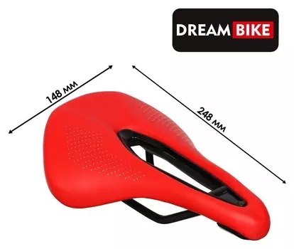 Седло Dream Bike спорт-комфорт, цвет красный