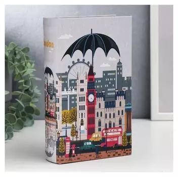 Сейф-книга дерево кожзам "Лондон. дождь" 21х13х5 см