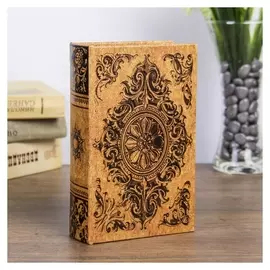 Сейф-книга дерево "Медальон и вензеля" кожзам 17х11х5 см