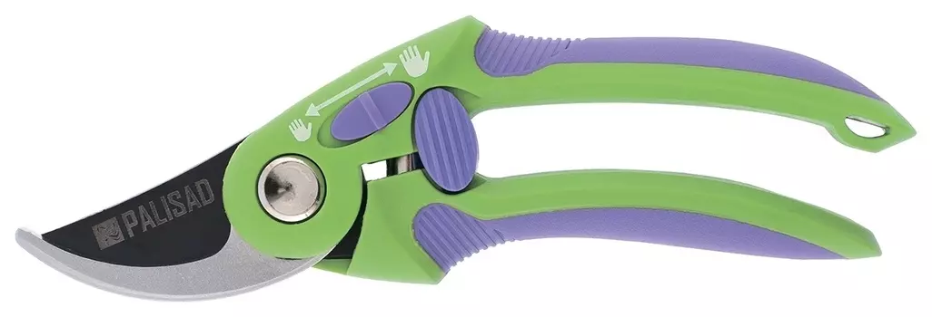 Секатор прямого реза, 215 мм, регулировка захвата, двухкомпонентные рукоятки