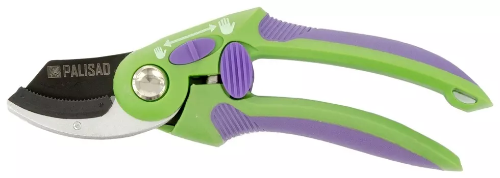 Секатор с наковальней, 215 мм, регулировка захвата, двухкомпонентные рукоятки