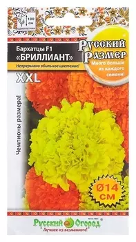 Семена цветов бархатцы "Бриллиант" F1 серия русский размер, О, 15 шт