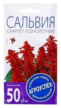 Семена цветов сальвия скарлет, О, 0,1г