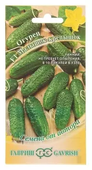 Семена огурец "Малышок-крепышок" F1, корнишон, раннеспелый, партенокарпический, 10 шт.