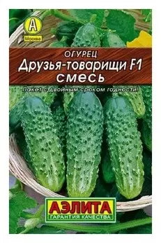 Семена. огурец пчелоопыляемый "Друзья-товарищи F1", смесь (10 штук)