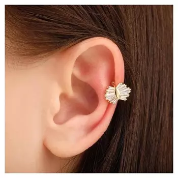 Серьга "Каффа" блеск мини, цвет белый в золоте