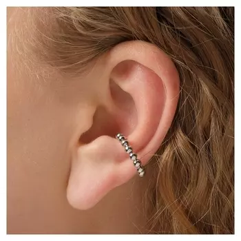 Серьга "Каффа" бусики, цвет серебро