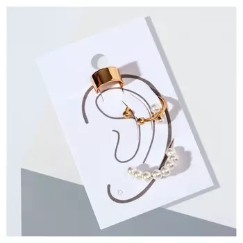 Серьга "Каффа" цацки, жемчуг, цвет белый в золоте