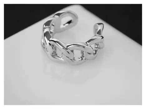 Серьга "Каффа" цепь, цвет серебро