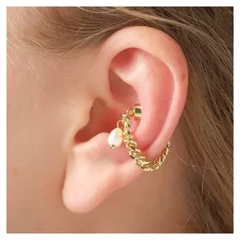 Серьга "Каффа" цепочка, на магните, цвет белый в золоте