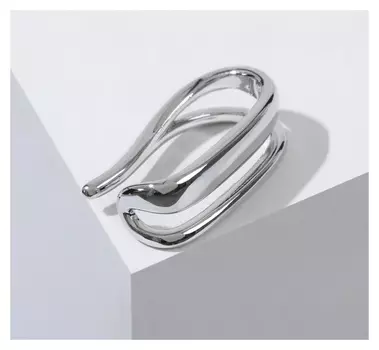 Серьга "Каффа" диагональ, цвет серебро