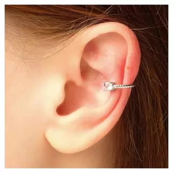 Серьга "Каффа" драгоценность, цвет белый в серебре