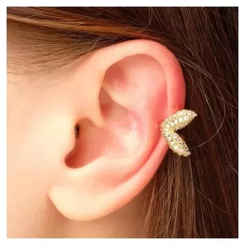 Серьга "Каффа" крылья, цвет белый в золоте