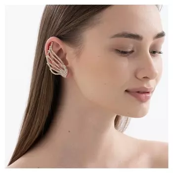 Серьга "Каффа" крыло, цвет белый в золоте
