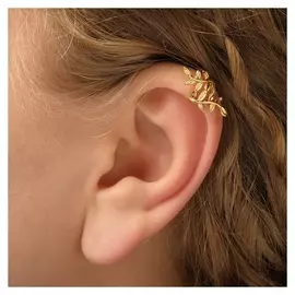 Серьга "Каффа" листики, цвет золото