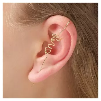 Серьга "Каффа" любовь, цвет золото