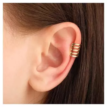 Серьга "Каффа" пять полос, цвет золото