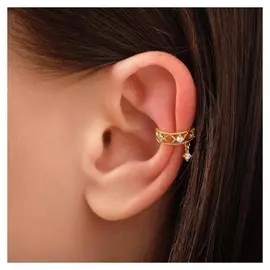 Серьга "Каффа" яркая классика, цвет белый в золоте