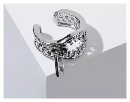 Серьга "Каффа" ширинка, цвет белый в серебре