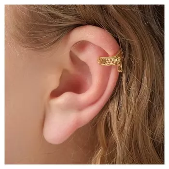 Серьга "Каффа" ширинка, цвет белый в золоте