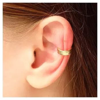 Серьга "Каффа" три круга, цвет золото