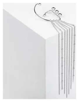 Серьга "Каффа" водопад, цвет серебро