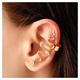 Серьга "Каффа" змея анаконда, цвет золото