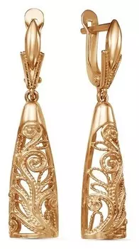 Серьги "Армада" треугольник, позолота