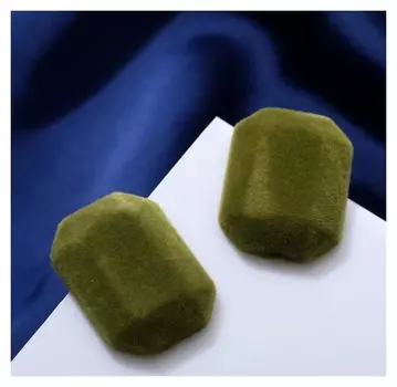 Серьги "Бархат" геометрия, цвет зелёный