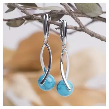 Серьги Бирюза, шар №10