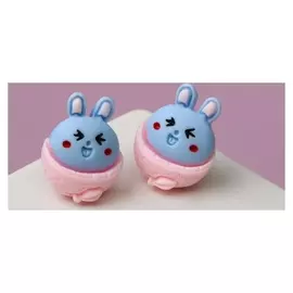 Серьги детские "Кролик смеётся", цвет розово-голубой