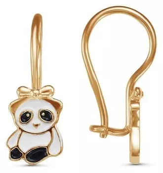 Серьги детские "Панда" позолота