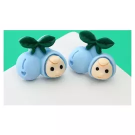 Серьги детские "Пупсик ягодка", цвет бежево-голубой