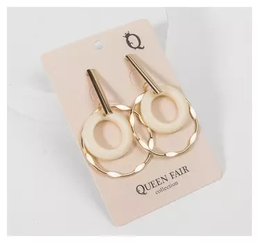 Серьги "Дежавю", цвет белый в золоте