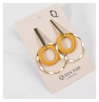 Серьги "Дежавю", цвет жёлтый в золоте