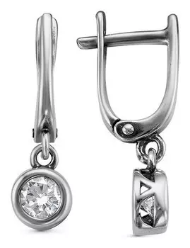 Серьги "Драже", посеребрение с оксидированием, цвет белый