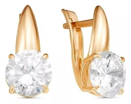 Серьги "Гранд" позолота, цвет белый