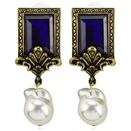 Серьги-гвоздики с барочным жемчугом 5,5x1,9 см