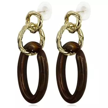 Серьги-гвоздики с позолотой 5,3x1,8 см